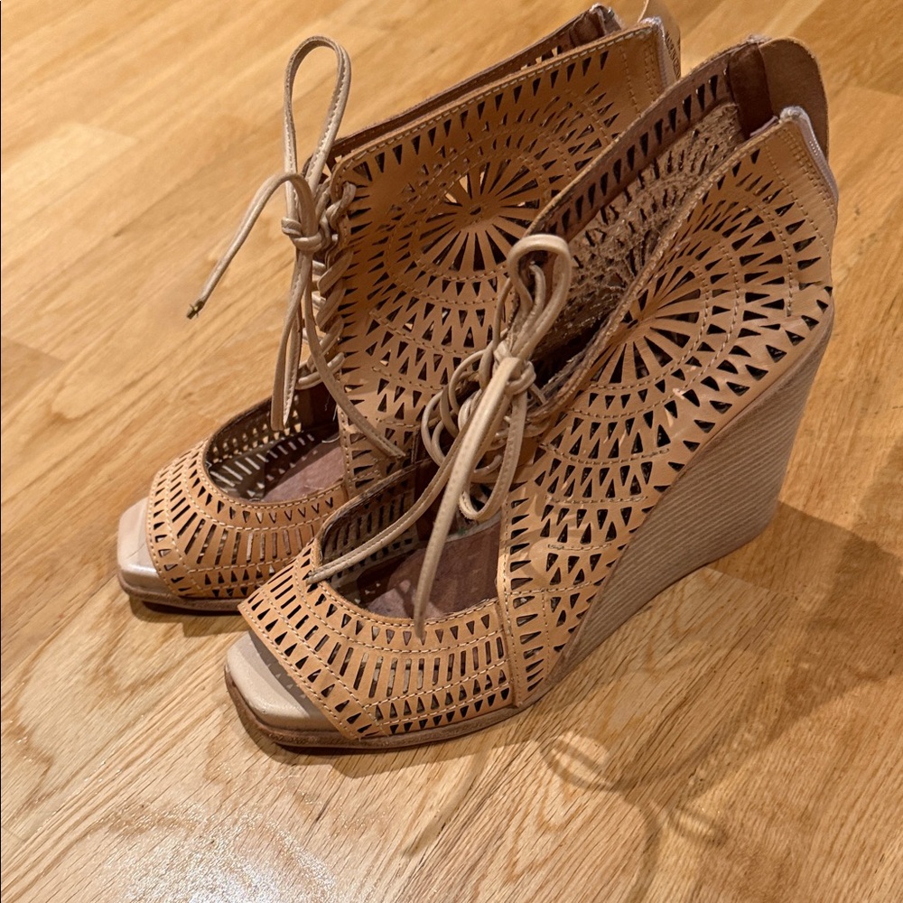 Jeffrey Campbell Tan Cutout Wedges